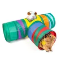 Hamster Toys Rat Tunnel Guinea Pig Tunnel Small Animal Toys Hamster Toys 3-Way Collapsible Tunnel