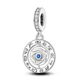 Original 925 Sterling Silver Blue Horus Eye Oracle Carved Charm Fit Pandora Bracelet Women's DIY