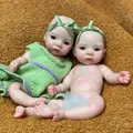 27CM Angel Girl Silicone Bebe Reborn Doll Handmade Painted Full Body Soft Silicone Newborn Baby Doll