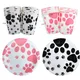 Black Pink Puppy Paw Themed Disposable Party Tableware Supplies Cute Dogs Birthday Party Decorations