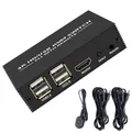 2 Port HDMI KVM Switch 2x1 4K HDMI USB Switch Selector 2 In 1 Out with Desktop Controller Sharing