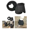 1pair Durable Horse Feet Guards Oxford Fabric Black Hoof Wrists Protector Tear Resistant Sturdy