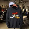 """Initial D"" Racing Sports Hooded Men's Sweatshirt Autumn Long Sleeved Hooded Sweatshirt Hooded Black"