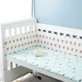 Baby Bed Crib Bumper U-Shape Detachable Zipper Cotton Padded Baby Crib Rail Cover Protector Set Line