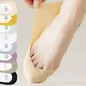 3Pairs Non Slip Socks Women Invisible Breathable Summer Ultra-thin Solid Color Ice Silk Low Cut Boat