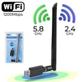 Adattatore Wifi Wireless 1200Mbps Antenna Wifi 2.4G e 5G Dongle Wifi USB esterno Adaptador Scheda di rete Wifi per PC Finestra XP Linux