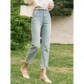 MISHOW Jeans sottili a vita alta per le donne primavera estate cotone elastico leggero Denim