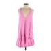 Daily Practice By Anthropologie Casual Dress - Mini Plunge Sleeveless: Pink Solid Dresses - Women's Size Medium