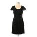 Banana Republic Casual Dress - Party Scoop Neck Short sleeves: Black Print Dresses - Women's Size 2 Petite