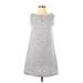 BeachLunchLounge Casual Dress - A-Line Keyhole Sleeveless: Gray Print Dresses - Women's Size Small