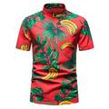 Homme Chemise décontractée Chemisette Chemise d'été Chemise de plage Chemise hawaïenne Chemise à fleurs Noir Rouge Vert Bleu foncé Bleu de minuit Manches courtes A Fleur Col Mao Hawaïen Vacances