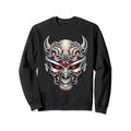 Gruselige Yokai Oni Maske Japanischer Anime Krieger Sweatshirt