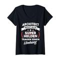 Damen Architekt Architektin Held Heldin Innenarchitekt Humor Fun T-Shirt mit V-Ausschnitt