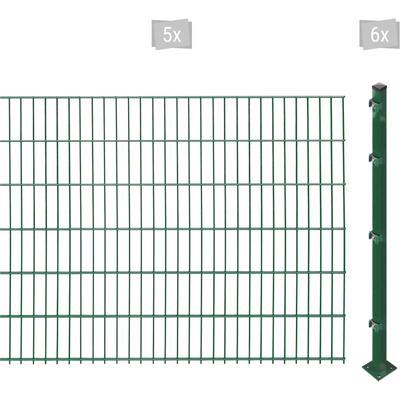 Doppelstabmattenzaun ARVOTEC "ESSENTIAL 123 zum Aufschrauben", grün (dunkelgrün), H:123cm, Stahl, Kunststoff, Zaunelemen