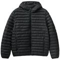 United Colors of Benetton Herren Jacke 2ba2un02o Kurze Daunenjacke, Schwarz 100, S