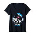 Damen Out Of Plane Out Of Mind Skydiving Gifts Lustige Grafik-T-Shirts T-Shirt mit V-Ausschnitt