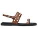 Brown & Black Geo Stud Sandals