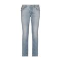 Regular Fit Washed Stretch Denim Jeans With Abrasions