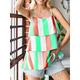 Women's Tank Top Camisole Vest Striped Casual Beach Ruffle Layered Print Yellow Sleeveless Streetwear Modern V Neck Summer