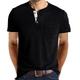 Men's Henley Shirt T shirt Short Sleeve Basic Henley Medium Spring Summer Black Khaki White