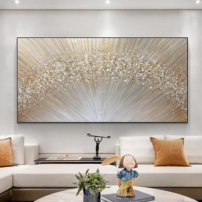 Large hand painted Abstract Gold Texture Oil Painting on Canvas hand painted Minimalist Yellow Ripple Acrylic Painting Modern artwork painting for Living Room Wall Art Decor