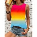 Women's Tank Top Vest Tie Dye Feather Casual Print Pink Sleeveless Vintage Ethnic Crew Neck Summer