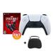 PlayStation 5 DualSense Controller White with Spider-Man 2 and Mytrix Hard Shell Controller Protective Case - 3 in 1 Bundle for PS5