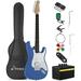 Donner DST-100T Solid Full-Size 39 Inch Electric Guitar Kit Lake Blue with Amplifier Bag Capo Strap String Tuner Cable Picks