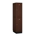 Salsbury Solid Oak Executive Wood Locker Double Tier - 1 Wide - 6 Feet High - 21 Inches Deep - Dark Oak