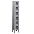 Salsbury Industries 6 ft. H x 15 in. D See-Through Metal Locker - Six Tier Box Style - 1 Wide - Assembled - Gray