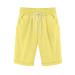 nerohusy Womens Linen Bermuda Shorts Cotton Linen Shorts for Women Casual Summer Comfy Lounge Beach Shorts Athletic Workout Running Shorts Yellow XXXXL