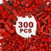 300 Pcs Classic Building Bricks Red Bulk Bricks Compatible with Lego and Major Brands Parts and Pieces Creative Building Block Toys for Boys Girls Ages 6+