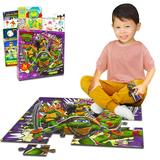 Teenage Mutant Ninja Turtles Floor Puzzle for Kids Set - Bundle with 36 Piece TMNT Floor Puzzle Plus Stickers More | Teenage Mutant Ninja Turtles Puzzles for Kids Ages 4-8