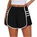 EHQJNJ Female Shorts for Women Denim High Waisted Women s Running Shorts High Waisted Pleated Contrast Color Short Pregnancy Shorts for Women Bike Shorts Women with Padding High Waisted