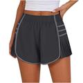 EHQJNJ Female Beach Shorts for Women Women s Running Shorts High Waisted Pleated Contrast Color Short Bike Shorts Women Plus Size High Waisted Shorts Women Athletic Loose