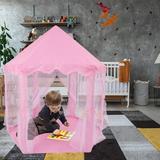 YouLoveIt Castle Tent for Girls Boys Princess Castle Play Tent Kids Tent Indoor Playhouse Blue Pink Tent Toys Set for Indoor and Outdoor Games Castle Playhouse