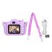 Kids Camera Dual Camera 2.0in IPS Screen 1080P Video Camera Toy with 32G Memory Card Purple