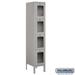 Salsbury S-64155GY-U 1 x 5 x 15 in. Four Tier See Through Metal Locker Gray - Unassembled