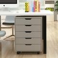 The Filing Cabinet Has Five Drawers A Small Rolling Filing Cabinet A Printer Rack An Office Locker And An Office Pulley Movable Filing Cabinet White Gray