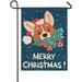 Merry Christmas Cute Corgi Dog Burlap Gard Flag Home Banners Double Sided Welcome Farmhouse Outdoor Yard Flag 12x18h