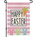 Colorful Plaid Easter Gard Flag 12x18 In Vertical 2 Sided Burlap Bunny Rabbit Ear Floral Farmhouse Yard Outdoor ration