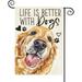 Life Is Better with A Dog Pet Gard Flag 12x18 Double Sided Burlap Dog Paw Farmhouse Gard Yard Flags for Seasonal Outside