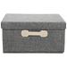 Folding Book Storage Case Cotton and Linen Sundries Storage Box with Handle