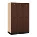 Salsbury Industries 16 in. Wide 3 Wide & 6 ft. High 18 in. Deep Triple Tier Solid Oak Executive Wood Locker Medium Oak