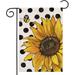 Summer Sunflower Gard Flag 12x18 Inch Double Sided Sunflower Bee with Polka Dots Black Small Yard Flags for Outdoor Seasonal ration for Spring Farmhouse Holiday Outside