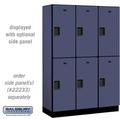 Salsbury Industries 18 in. Wide Double Tier Designer Wood Locker Blue - 3 x 6 ft. x 18 in.