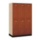 Salsbury Industries 16 in. Wide 3 Wide & 6 ft. High 24 in. Deep Triple Tier Solid Oak Executive Wood Locker Medium Oak