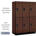 Salsbury Industries 18 in. Wide Double Tier Designer Wood Locker Mahogany - 3 x 6 ft. x 21 in.