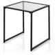 Helloshop26 - Table d'appoint carrée d'extérieur de 43 cm en verre trempé cadre en métal assemblage
