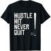 Womens Hustle Hit Never Quit Baseball Saying Practice Workout Fan T-Shirt Black X-Large